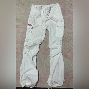White UFO parachute pants